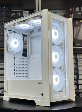 先马光之神电脑机箱360水冷ATX/MATX机箱白色电脑机箱颜之神侧透