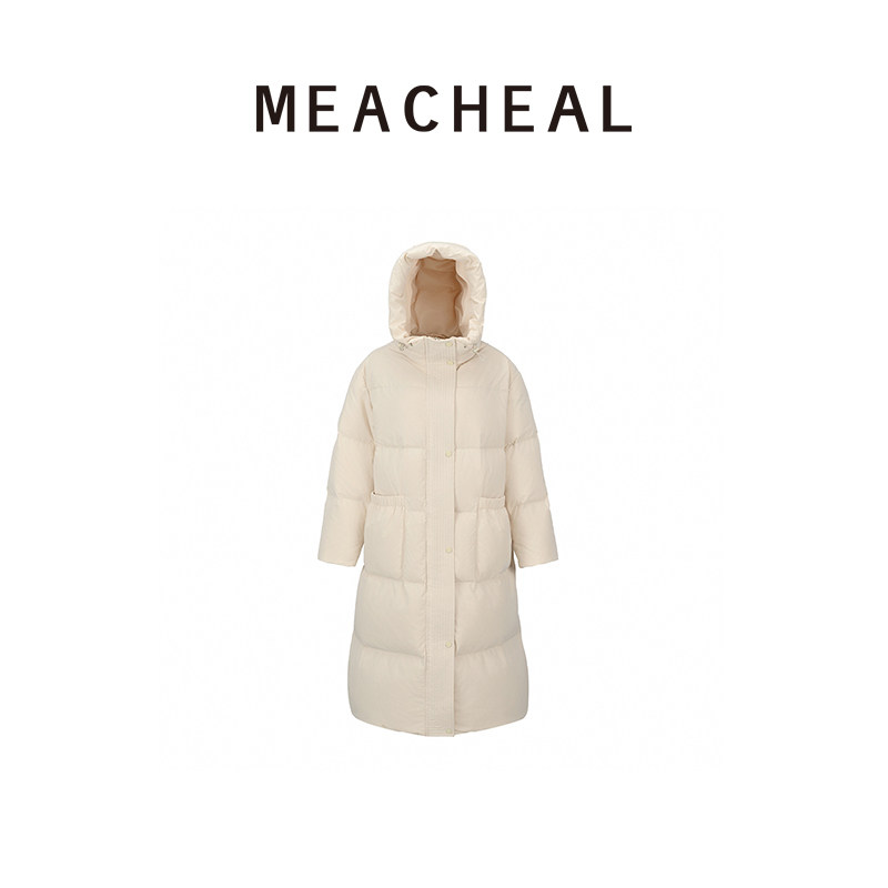 MEACHEAL米茜尔 2025冬季新款气质百搭中长款连帽梨花白羽绒服,女装/女士精品,羽绒服,淘宝优惠券,粉丝福利购,淘宝优惠卷
