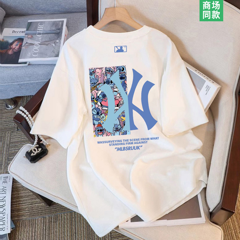 夏季美式情侣设计感半袖潮流印花
