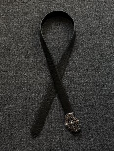 小心袖 Vintage中古意大利手工缝制十字花腰带复古百搭皮带配饰 口