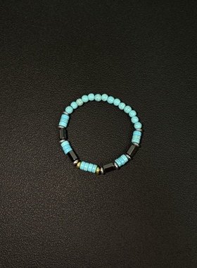 小心袖口 Vintage中古原创绿松石设计手链手串男女百搭小众配饰