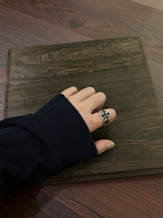 Vintage中古铁十字架戒指朋克摇滚钛钢指环配饰 25AW 小心袖 口