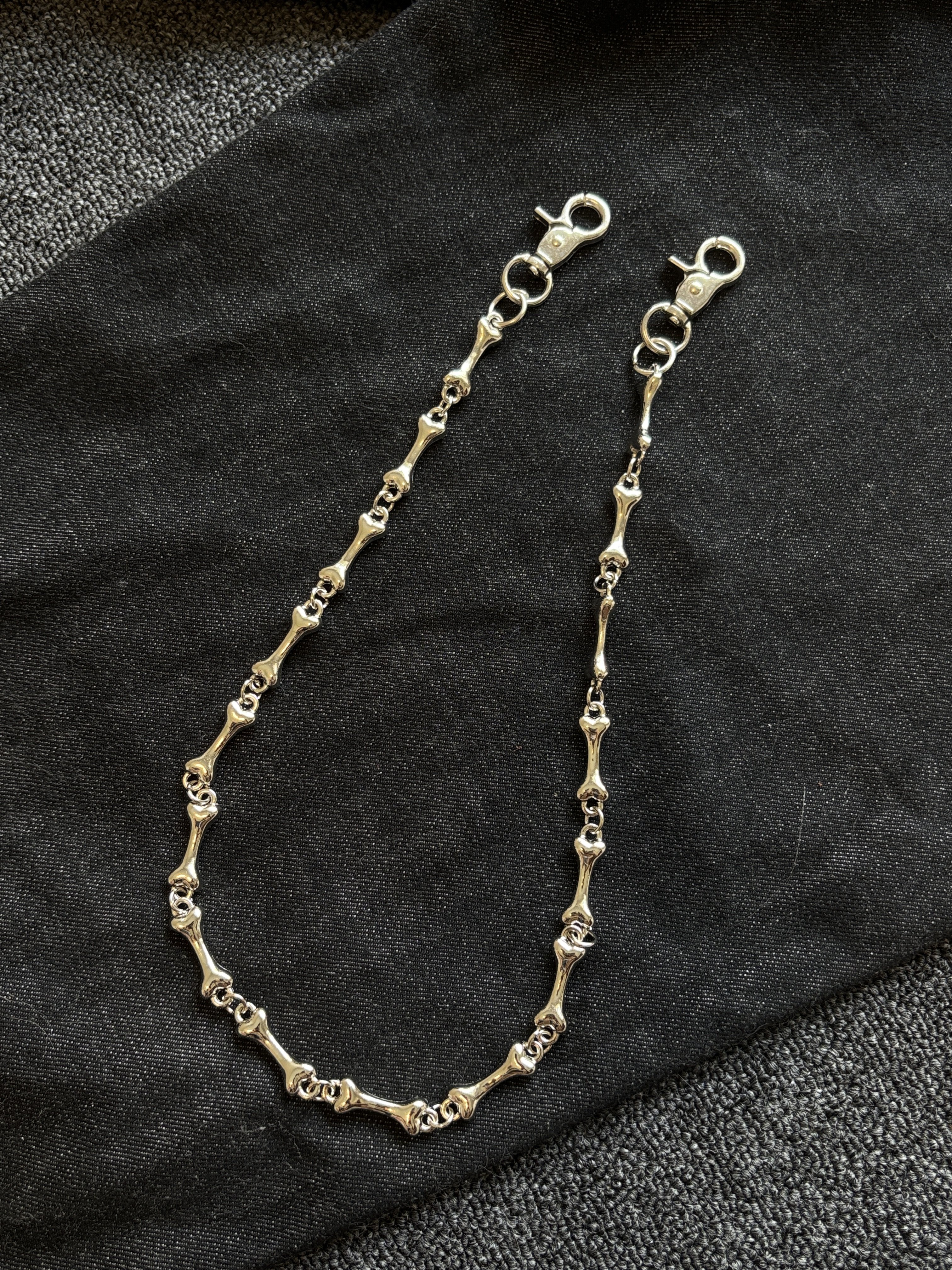 小心袖口 cleanfit美式复古骨头裤链电镀金属阿美咔叽简约配饰