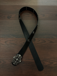 小心袖 Vintage中古十字架扣皮带男女朋克摇滚小众设计腰带配饰 口