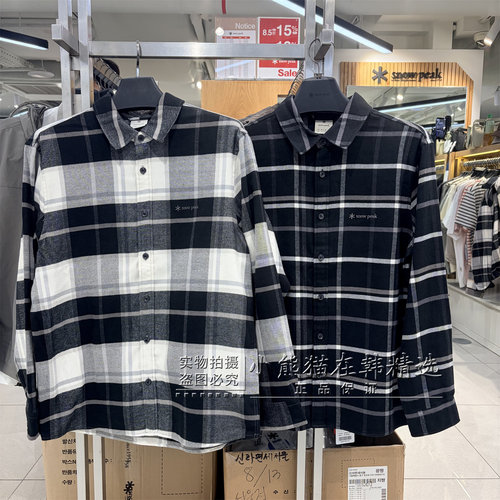 SnowPeak雪峰正品26秋冬新款复古格纹撞色男款长袖衬衫S26WMFSH02