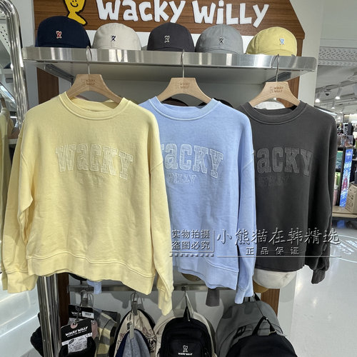 Wacky willy火柴人专柜正品春夏新款学院风圆领卫衣潮WA2501CR63