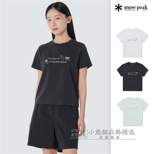 Snowpeak雪峰正品春夏新款卡通印花女款圆领短袖T恤潮S26MWFTS25
