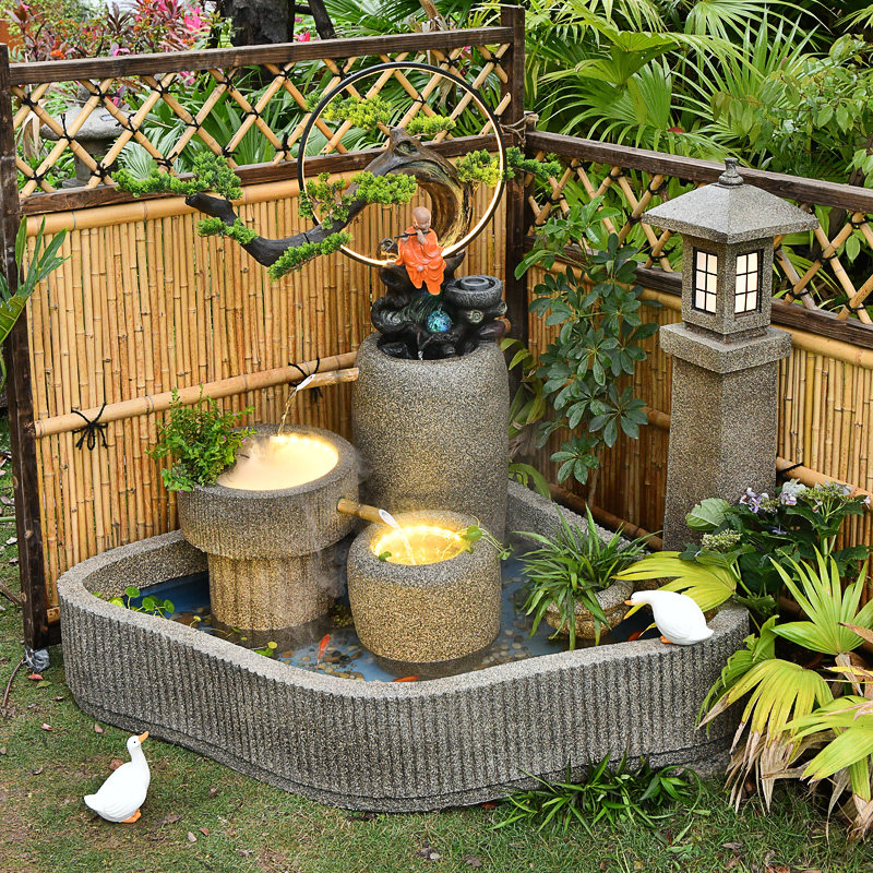 风水轮庭院假山流水景观喷泉摆件阳台养鱼池造景禅意花园装饰水池