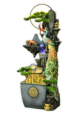 树脂材质循环流水中式客厅摆件