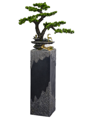 新中式落地流水喷泉摆件