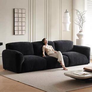 法式覆古雪尼尔布艺沙发客厅简约现代三人四人位羽绒格兰德沙发