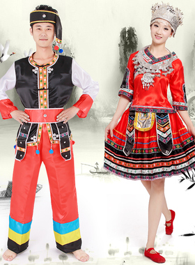 新款壮族苗族服装演出服男女三月三少数民族侗族湘西土家族服饰