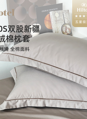 五星级酒店100支长绒棉枕头套全棉48cmx74cm单个一对装拍2高端