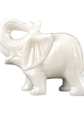 天然白玉大象风水乔迁新居礼品