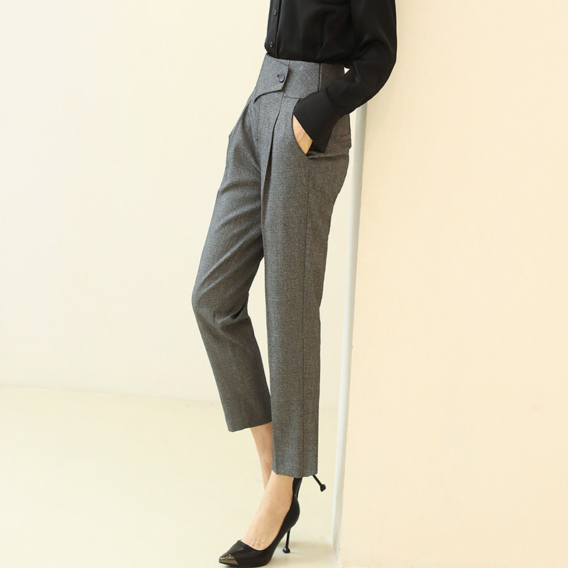 梵多妮2020新款时装裤女秋九分裤小脚大码休闲裤气质款小众西装裤