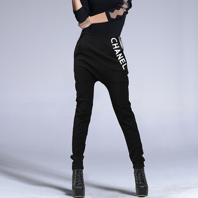 2025春秋裤子女垮裤黑色显瘦打底哈伦裤气质款百搭运动小脚长裤