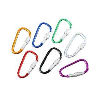 带锁登山扣铝合金D型5号爬山挂扣户外安全扣弹簧钩金属箱包水壶扣