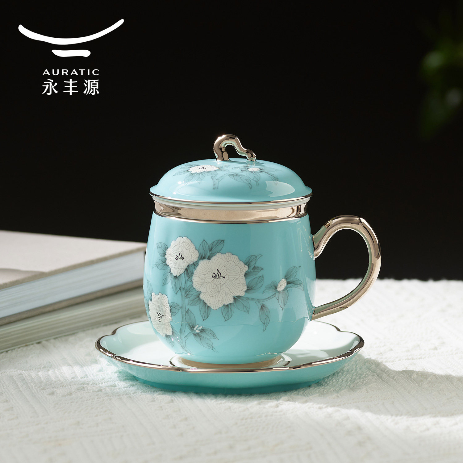 永丰手绘四件套盖杯高档轻奢图片