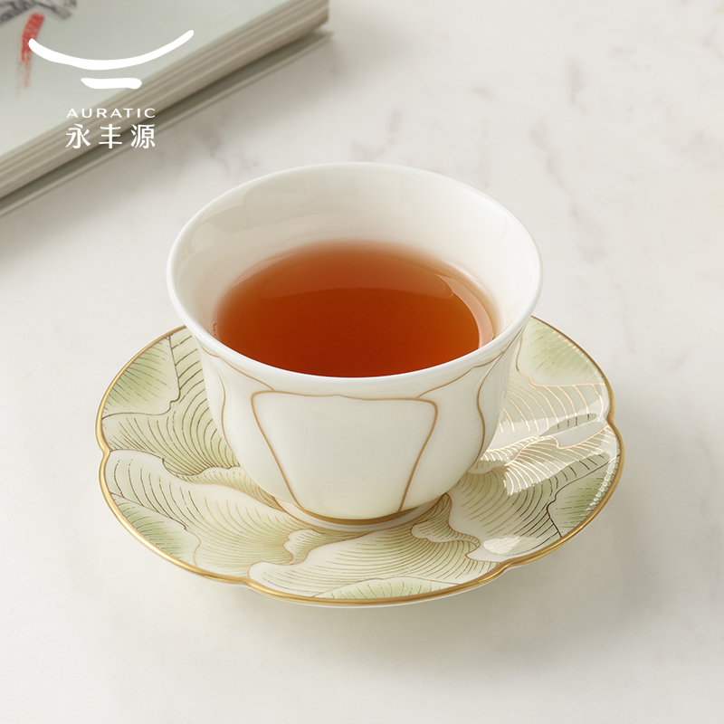 国瓷永丰源夫人瓷 盛世玉兰2头杯碟 茶杯底碟 功夫茶杯