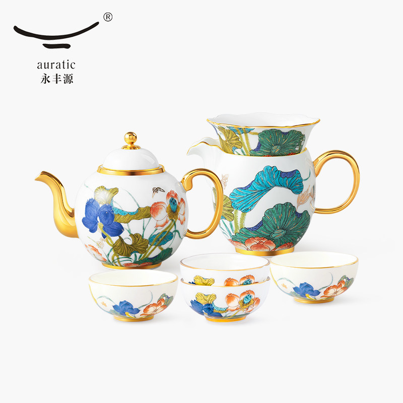 永丰源幸福和鸣8头9头茶具4人位 陶瓷茶壶茶杯公道杯茶滤家用礼盒