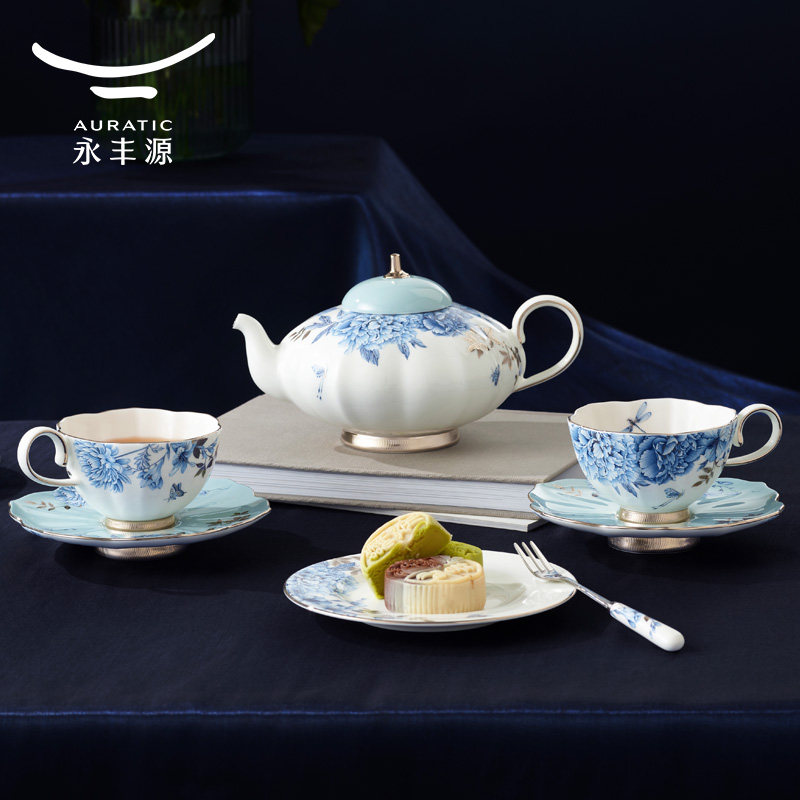 国瓷永丰源铂金青花茶咖礼盒套装图片