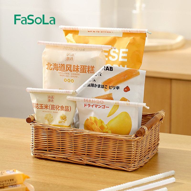 FaSoLa零食封口夹塑料袋密封条茶叶奶粉食物保鲜防潮保鲜密封夹子,收纳整理,购物篮,淘宝优惠券,粉丝福利购,淘宝优惠卷