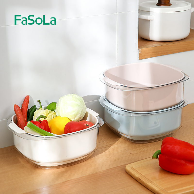 双层洗菜盆沥水篮j家用塑料 洗水果菜篮子洗菜神器菜盆菜篓收纳筐