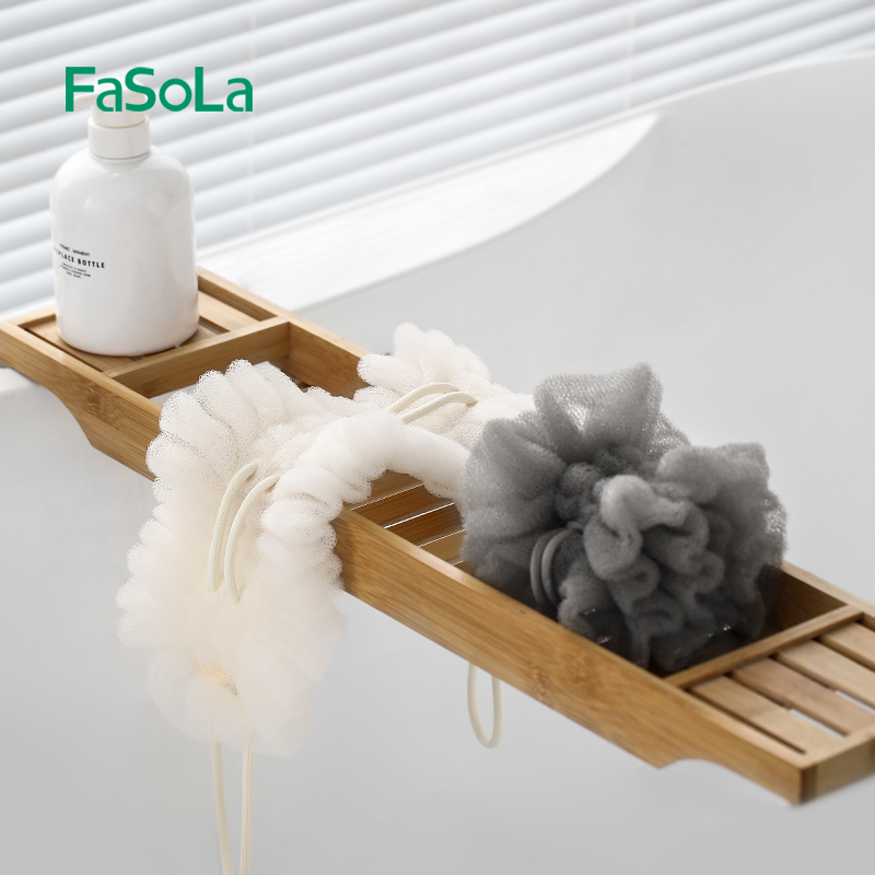 FaSoLa浴花搓澡巾二合一长条沐浴球起泡搓背两用成人洗澡擦背神器