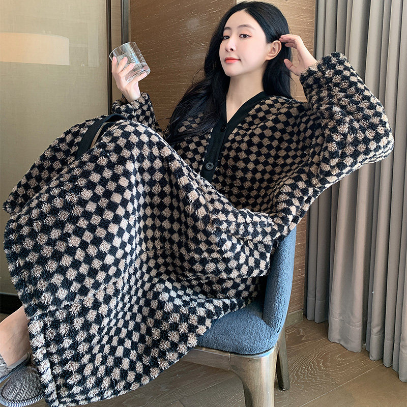 珊瑚绒睡袍女冬季加厚加绒睡衣秋冬长版浴袍睡裙孕妇女款冬家居服