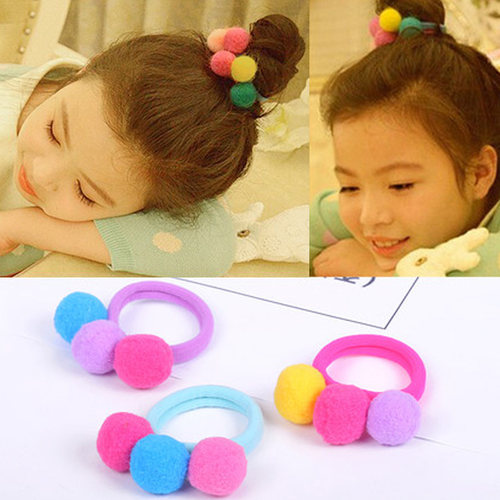 毛球头绳柔软舒适儿童发圈