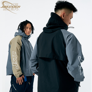 JOKESTER原创设计潮流品牌宽松刺绣防水连帽运动透气户外风衣外套