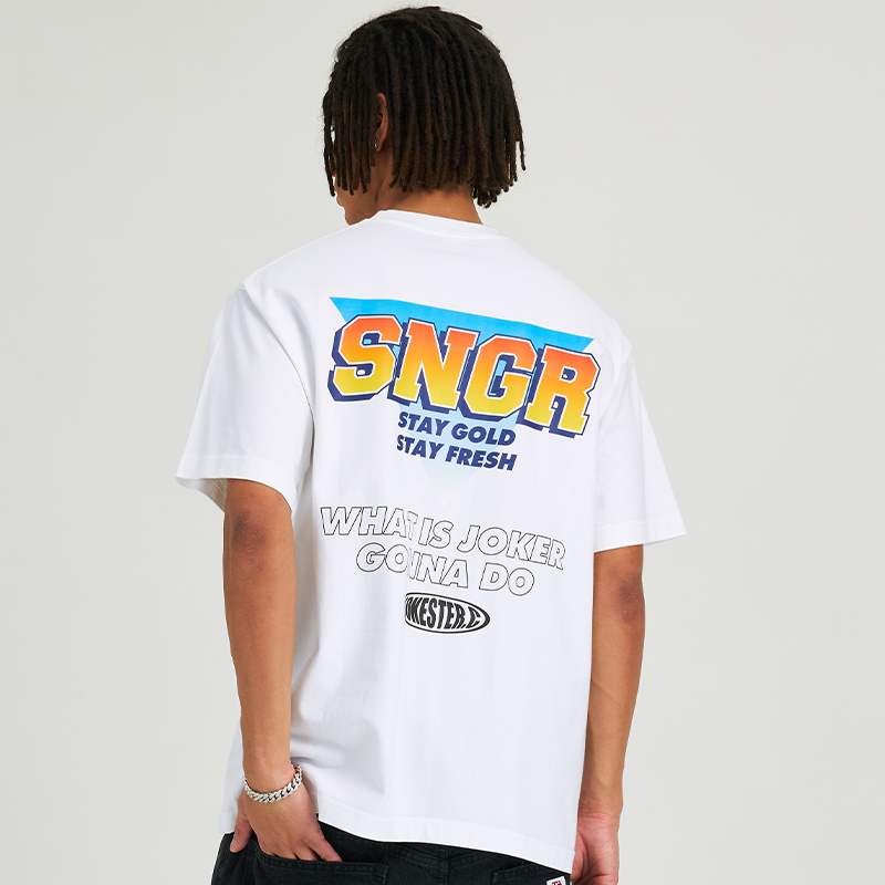 JOKESTER25夏季新品270G数码品牌字美式宽松潮牌情侣短袖T恤男女