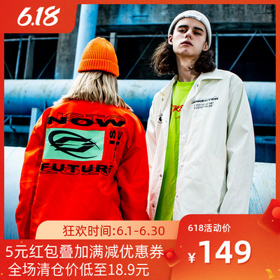 JOKESTER2019秋季潮流原创纯色字母印花飞行夹克纯色宽松休闲风衣