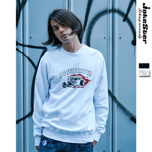 街头长袖 JOKESTER秋季 休闲圆领运动卫衣卡通印花宽松打底T恤韩版