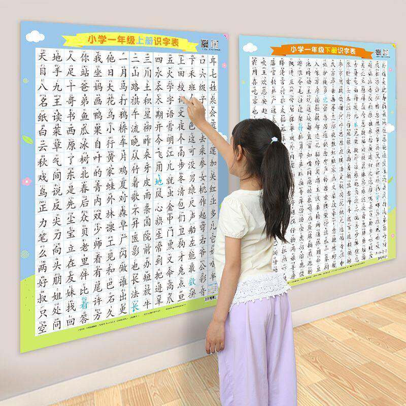 儿童宝宝认字墙贴幼小衔接看图识字挂图幼儿园大班汉字表学习神器