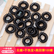 电话线发圈女细小号无痕头绳夏季 发绳头饰加粗绑扎头发塑料橡皮筋
