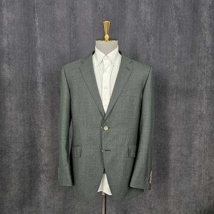 178高160斤卡丹家草绿色绵羊毛通勤时尚潮流商务休闲外套绅士D081