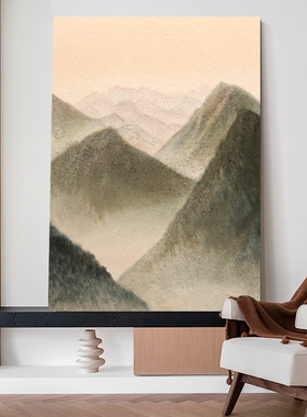 SYMT.ART手绘油画《登岳》侘寂风装饰画客厅挂画餐厅立体肌理玄关