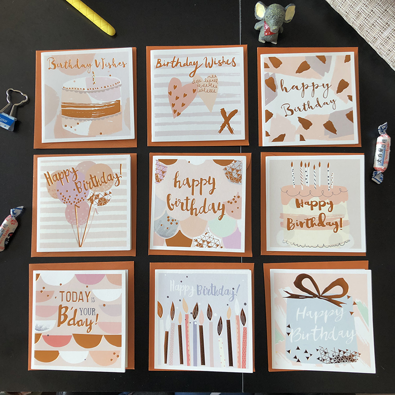 韩国创意高档商务生日英文贺卡