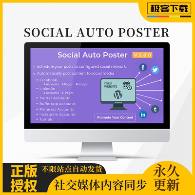 Social Auto Poster 社交媒体自动内容发送同步插件Wordpress