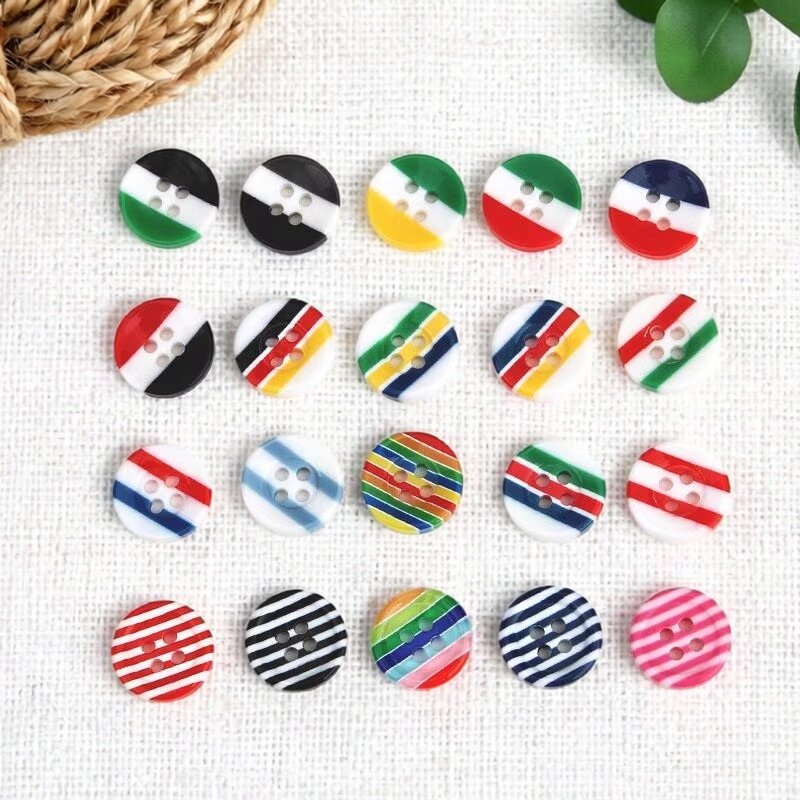 树脂衬衫实色扣子条纹格子DIY衬衫扣彩色T恤纽扣圆形校服儿童钮扣