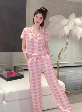 怦然心动夏高级感2024年新款网红短袖家居服套装可外穿