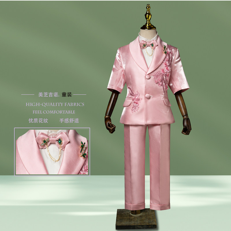 儿童西装男童新款走秀礼服舞台高端潮服小西装主持人表演服夏季