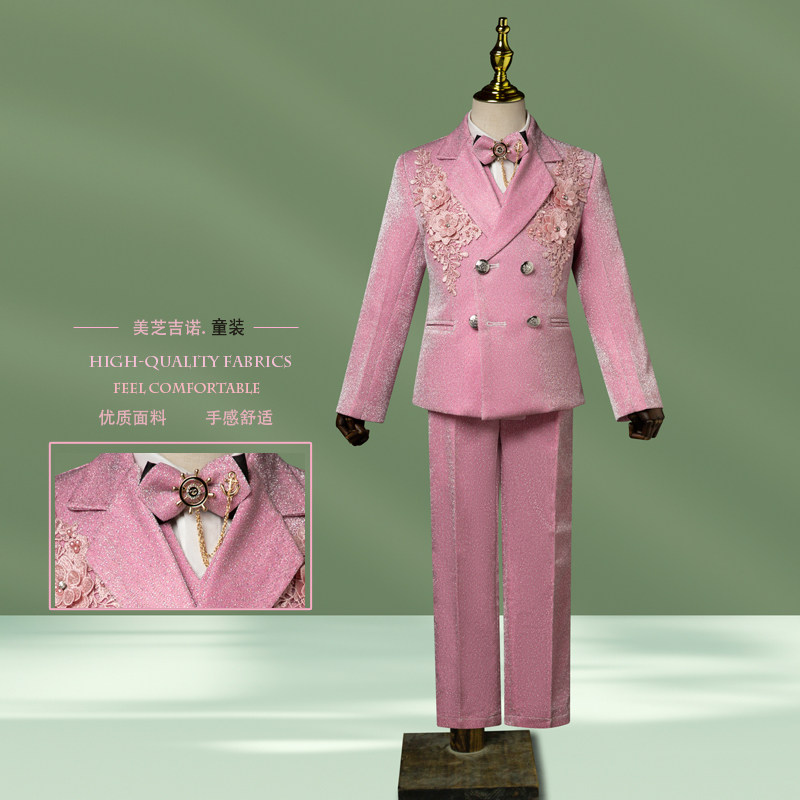 男童西装套装潮服高端儿童礼服儿童模特走秀主持人演唱钢琴演出服