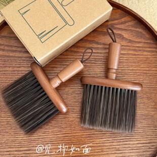 除尘刷桌面清洁刷胡桃木手柄家用清理灰尘刷子键盘摆件玩偶清洁