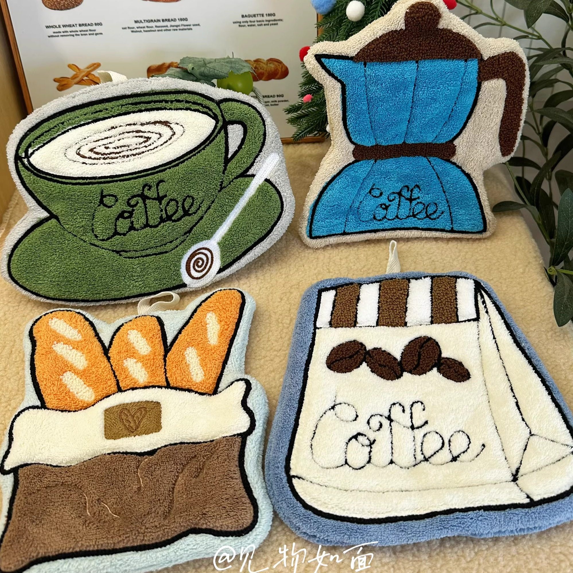 咖啡主题擦手巾挂式珊瑚绒吸水不掉毛可爱卡通厨房卫生间擦手毛巾,家庭/个人清洁工具,厨房擦手巾,淘宝优惠券,粉丝福利购,淘宝优惠卷