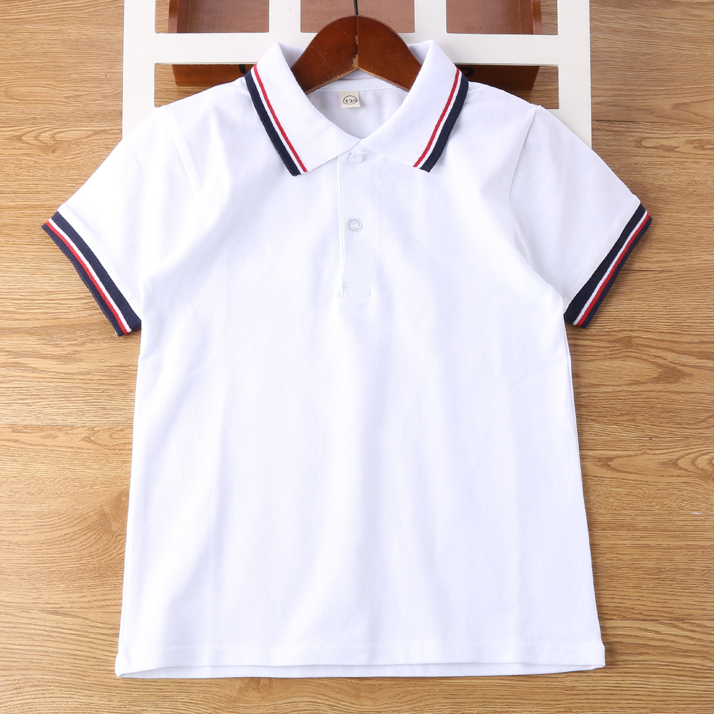 夏季纯棉学院风撞色POLO衫校服