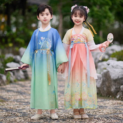 汉服男童中秋节演出服女童唐装