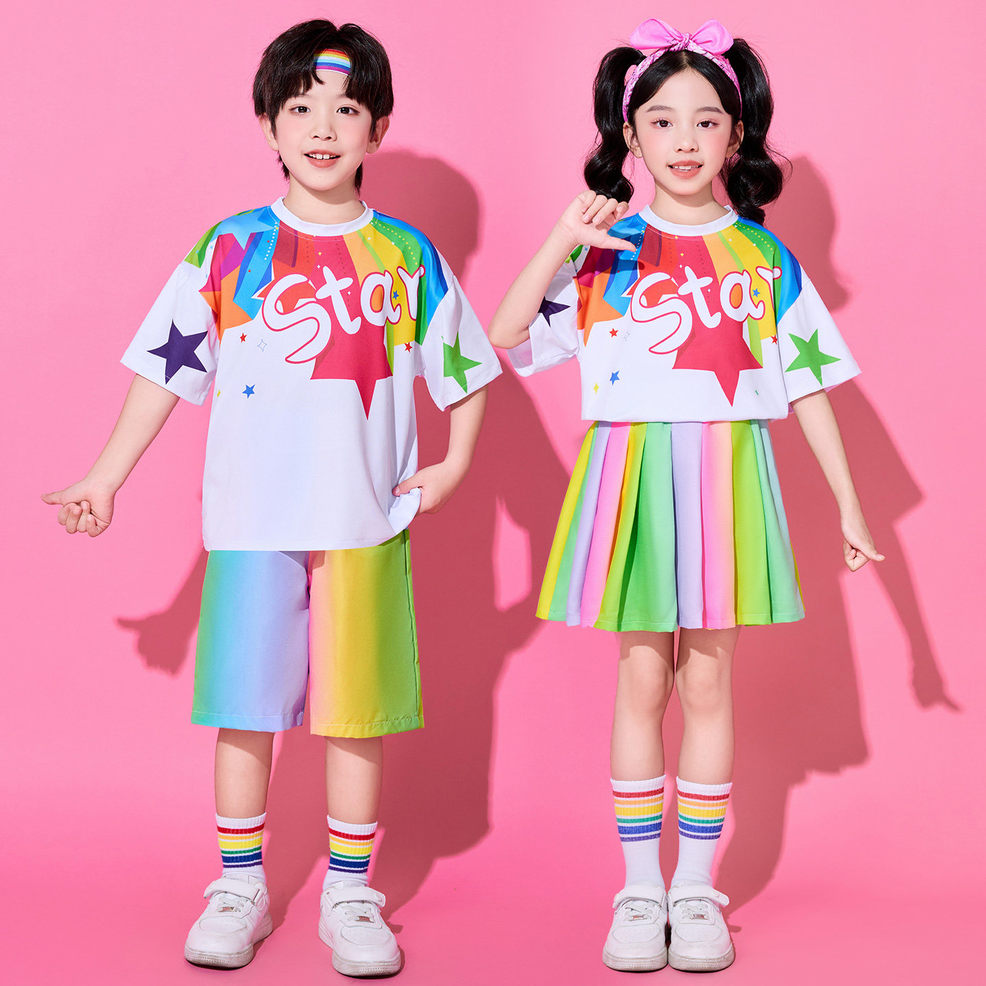 儿童啦啦队演出服装小学生春季运动会开幕式中国表演服幼儿园班服图片