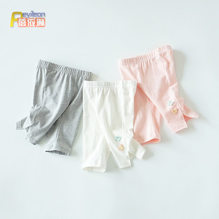 A类小童女宝宝7分打底裤夏季薄款婴儿童七分裤子洋气夏装1岁可爱2